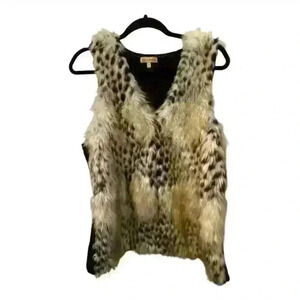 Democracy Women's Animal Print Faux Fur Vest Multicolor Size M